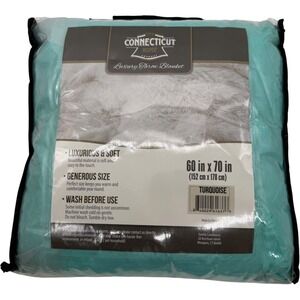The Connecticut Home Company Luxury Throw Blanket Turquoise 60x70 New Unused